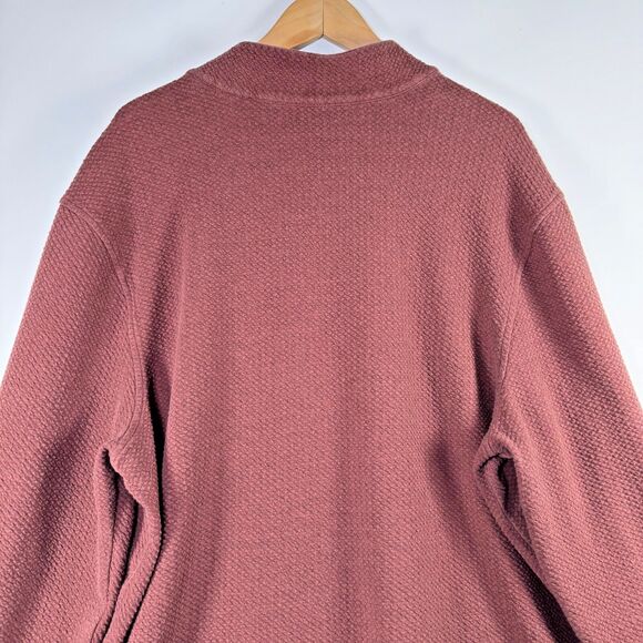 Southern Tide Men's XXL Outbound Quarter Zip Pullover Brown Heather Waffle Knit - Picture 4 of 13